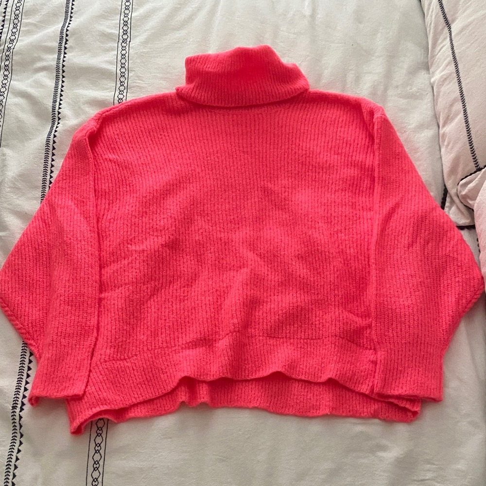 Divided Neon Pink Turtleneck Sweater